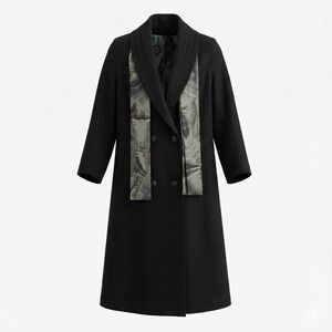 Vintage Alorna Wool Coat Womens Sm Petite Black Nautical Lining Made USA Jacket